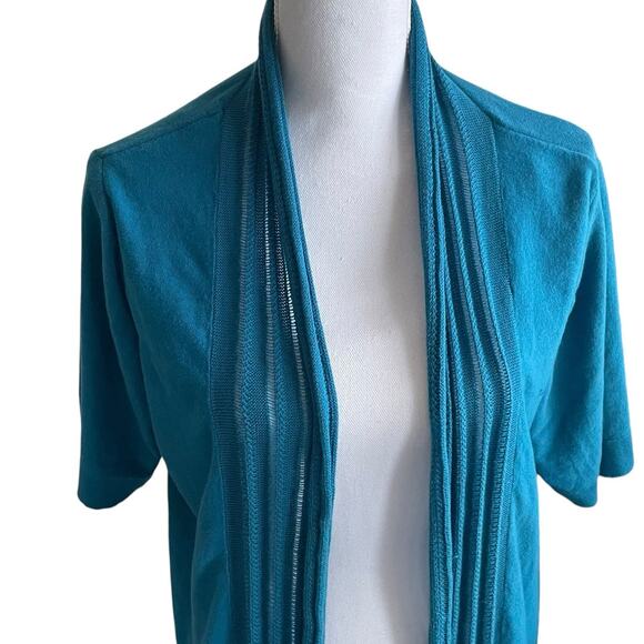 Lane‎ Bryant Women Tunic Cardigan Sweater 18/20 Teal Open Front Casual Office - Picture 9 of 9